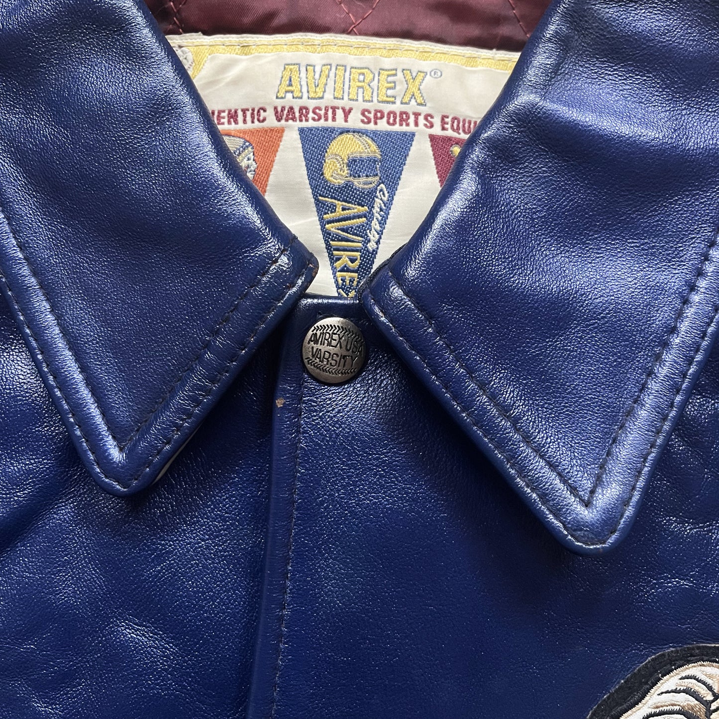 Avirex 'Speed Tiger' Leather Varsity Jacket - XXL