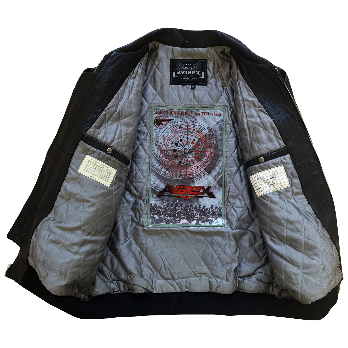 Avirex 'Gathering of The Tribes' Leather Varsity Jacket - XL