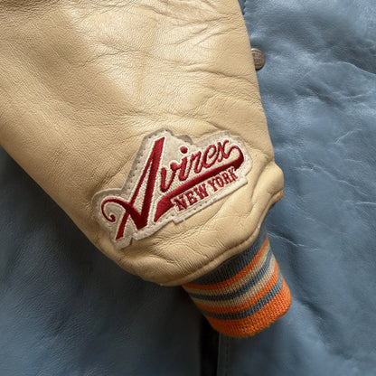Avirex 'New York Long Island' Leather Varsity Jacket - L