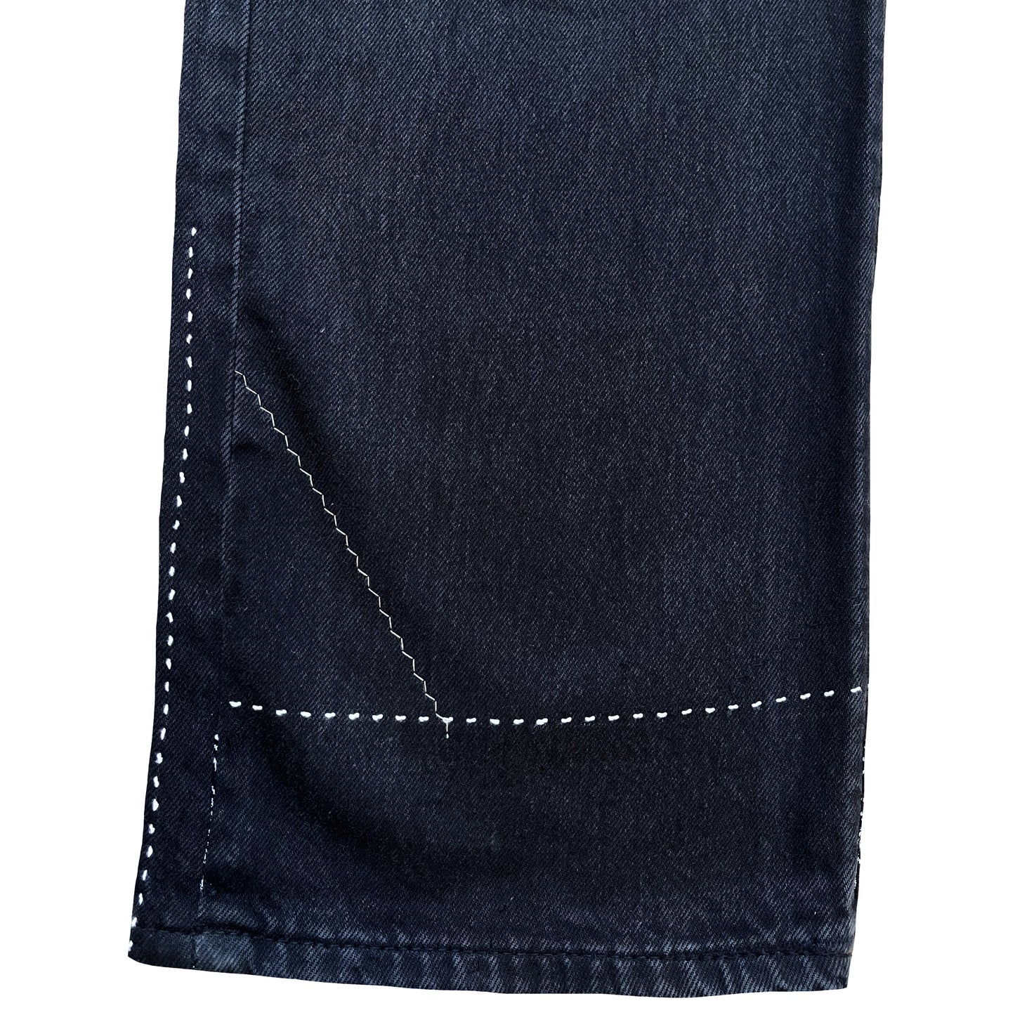 Boro Patchwork Sashiko Embroidered Jeans - W34"