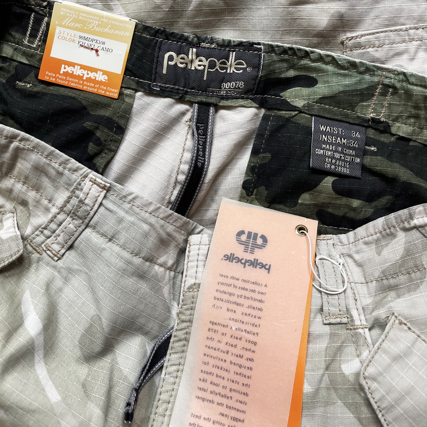 Pelle Pelle 'Soul Jah' Camo Cargo Pants - W34"