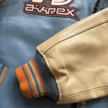 Avirex 'New York Long Island' Leather Varsity Jacket - L
