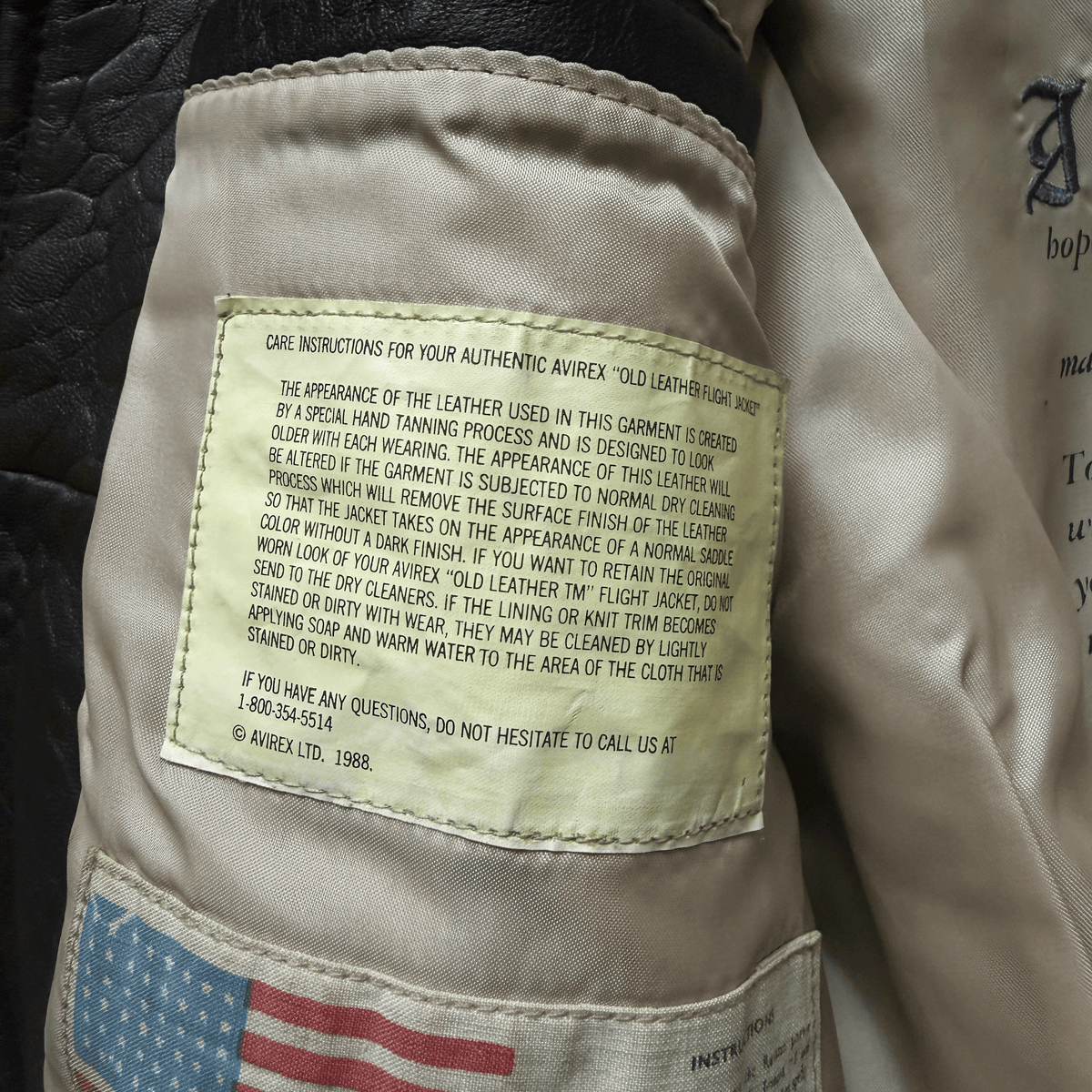 Avirex 'Wild Child' 1987 A2 Leather Flight Jacket - S / M