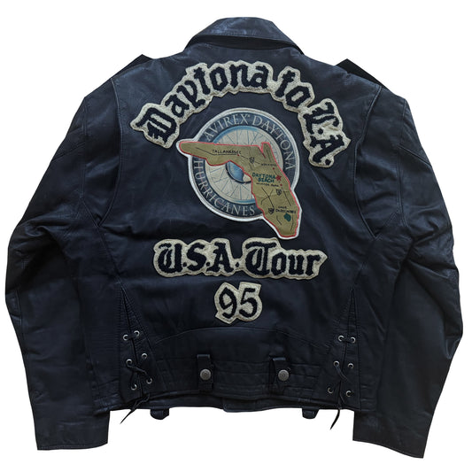 Avirex 'Daytona to LA' Leather Biker Jacket - M