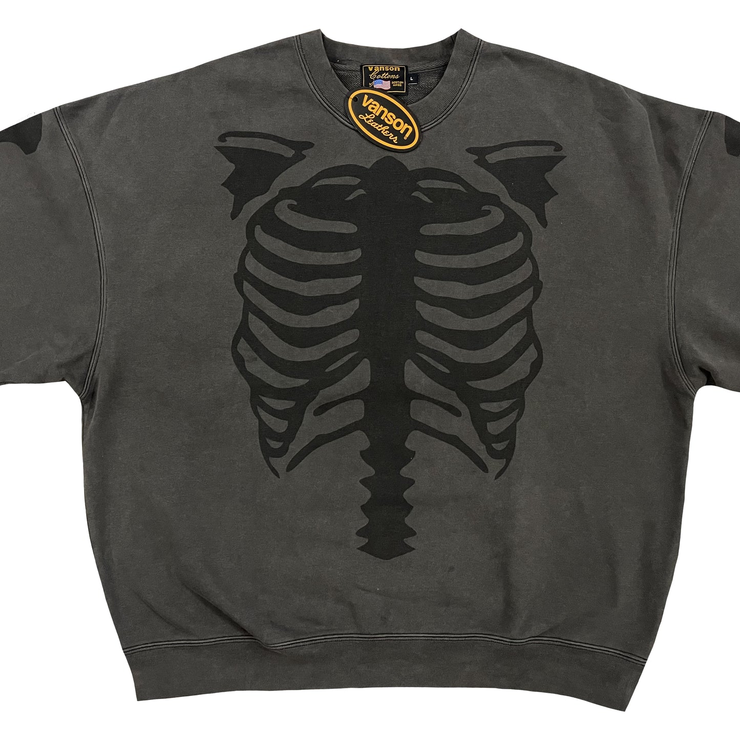 Vanson Leathers Skeleton Crewneck Jumper - L