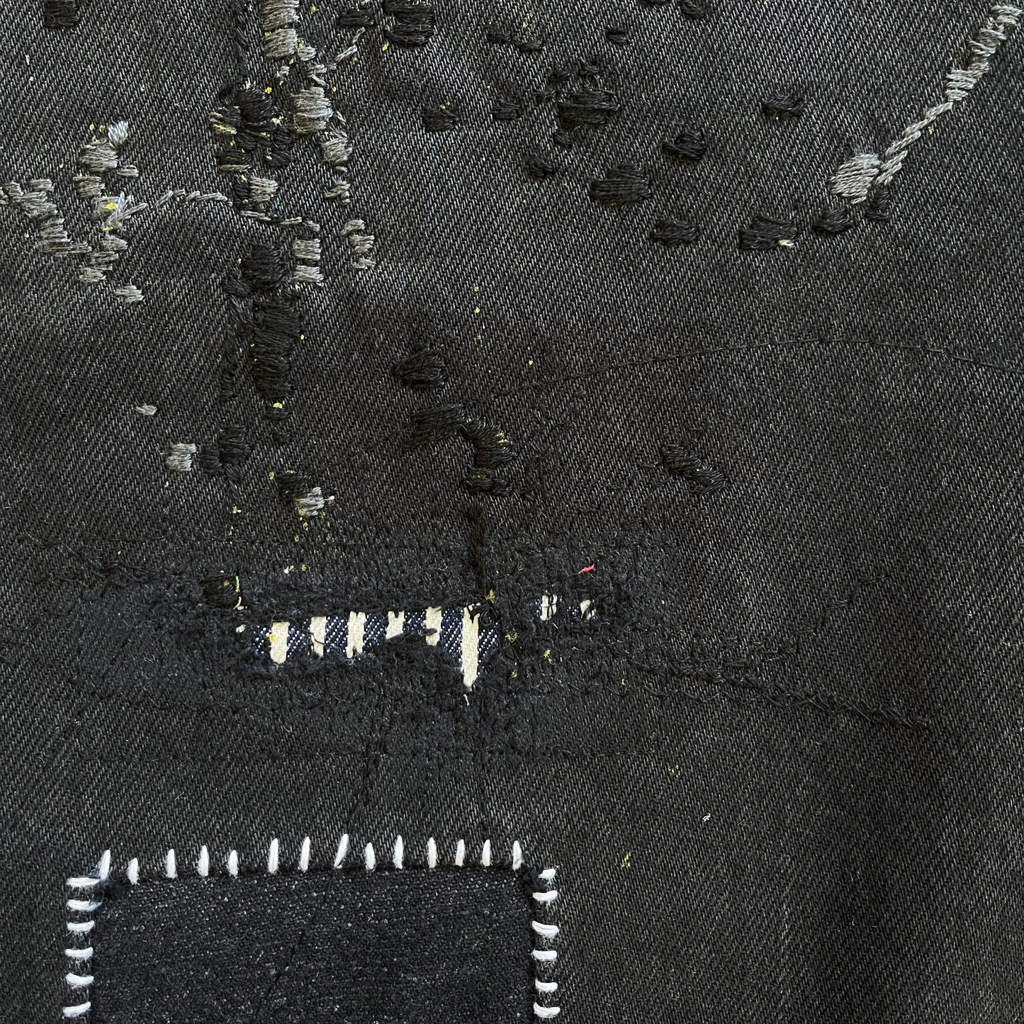 Boro Patchwork Sashiko Embroidered Jeans - W34"