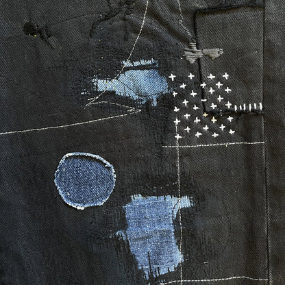 Boro Patchwork Sashiko Embroidered Jeans - W34"