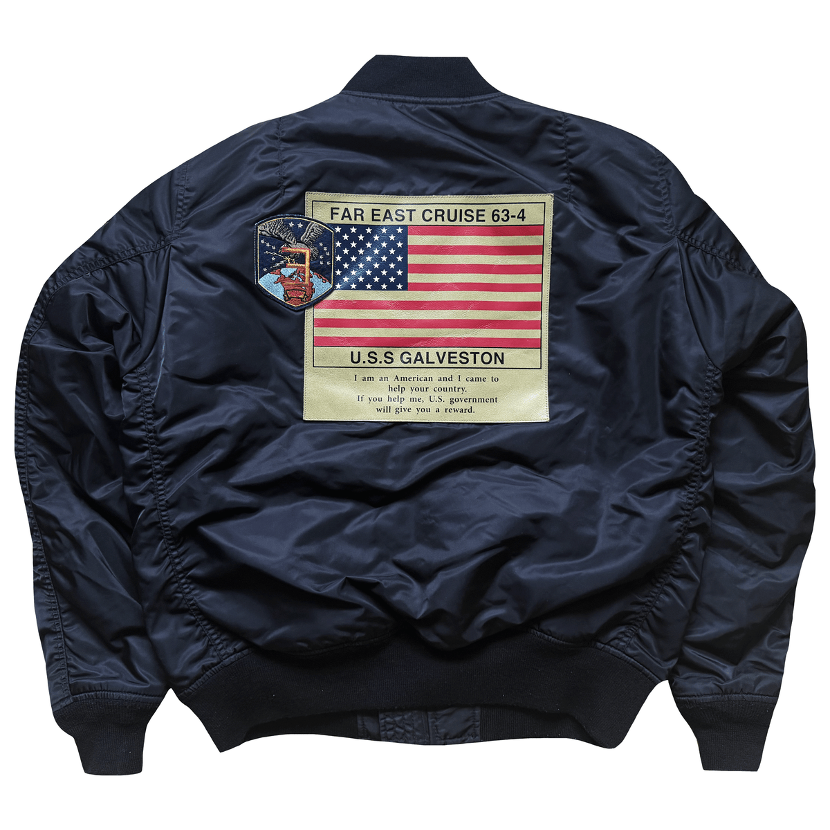 Avirex Top Gun MA1 Flight Bomber Jacket Far East Cruise Gavelston - XL