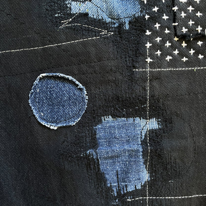 Boro Patchwork Sashiko Embroidered Jeans - W34"