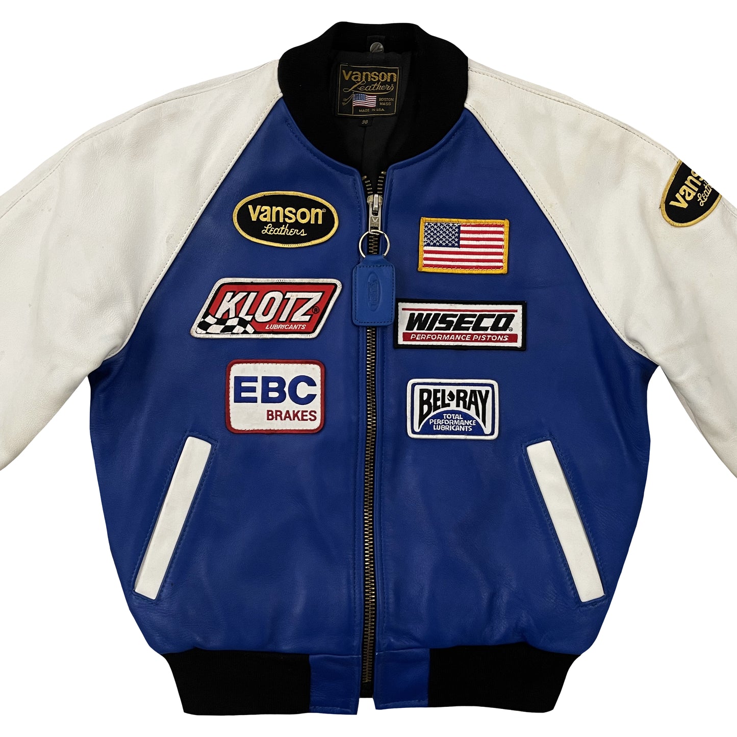 Vanson Leathers Race Team Leather Bomber Jacket - M