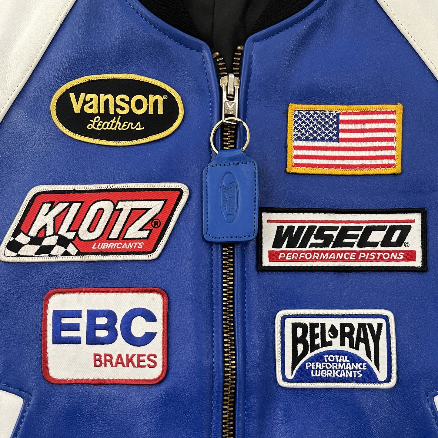 Vanson Leathers Race Team Leather Bomber Jacket - M