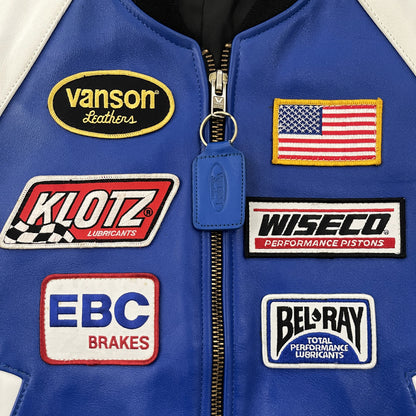 Vanson Leathers Race Team Leather Bomber Jacket - M