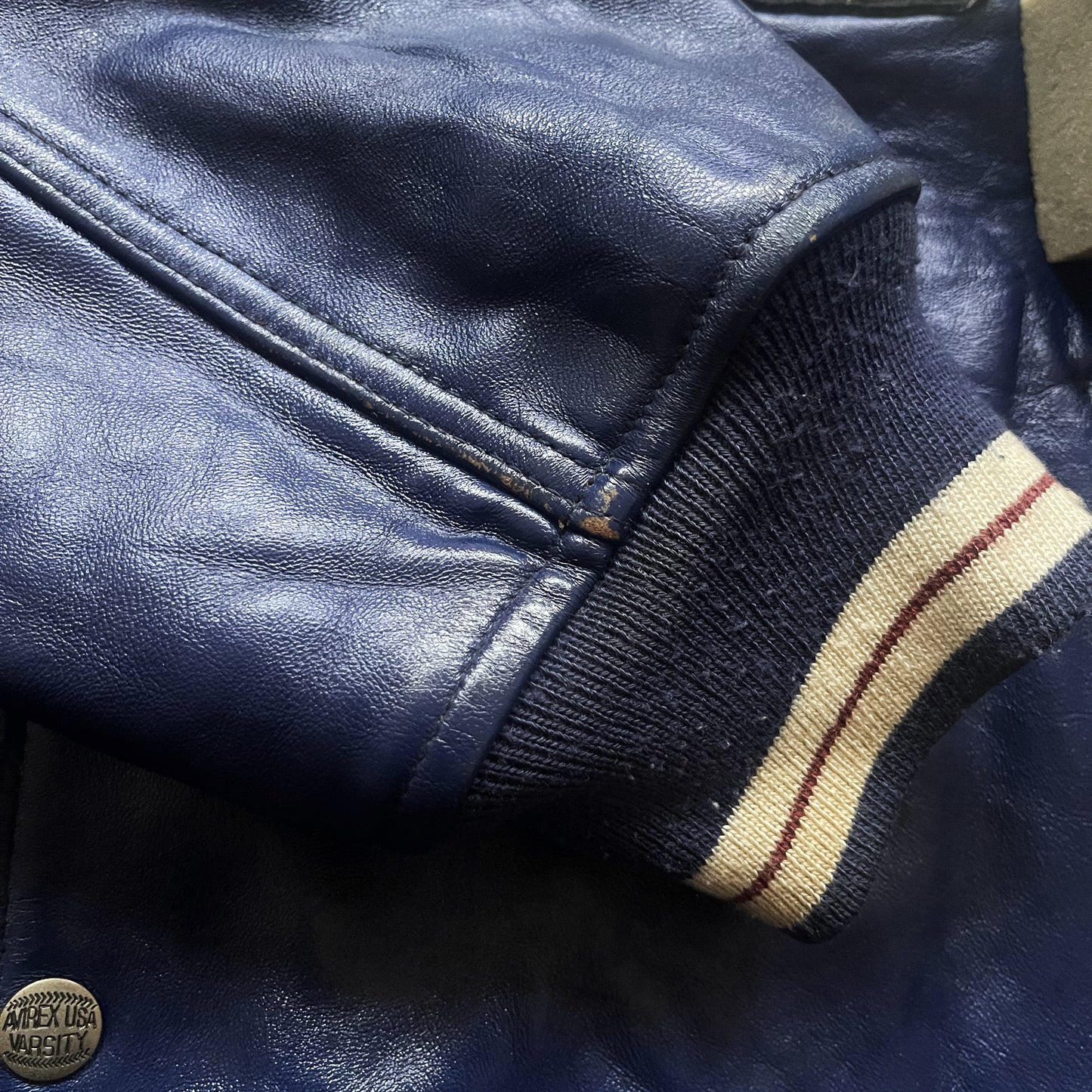 Avirex 'Speed Tiger' Leather Varsity Jacket - XXL