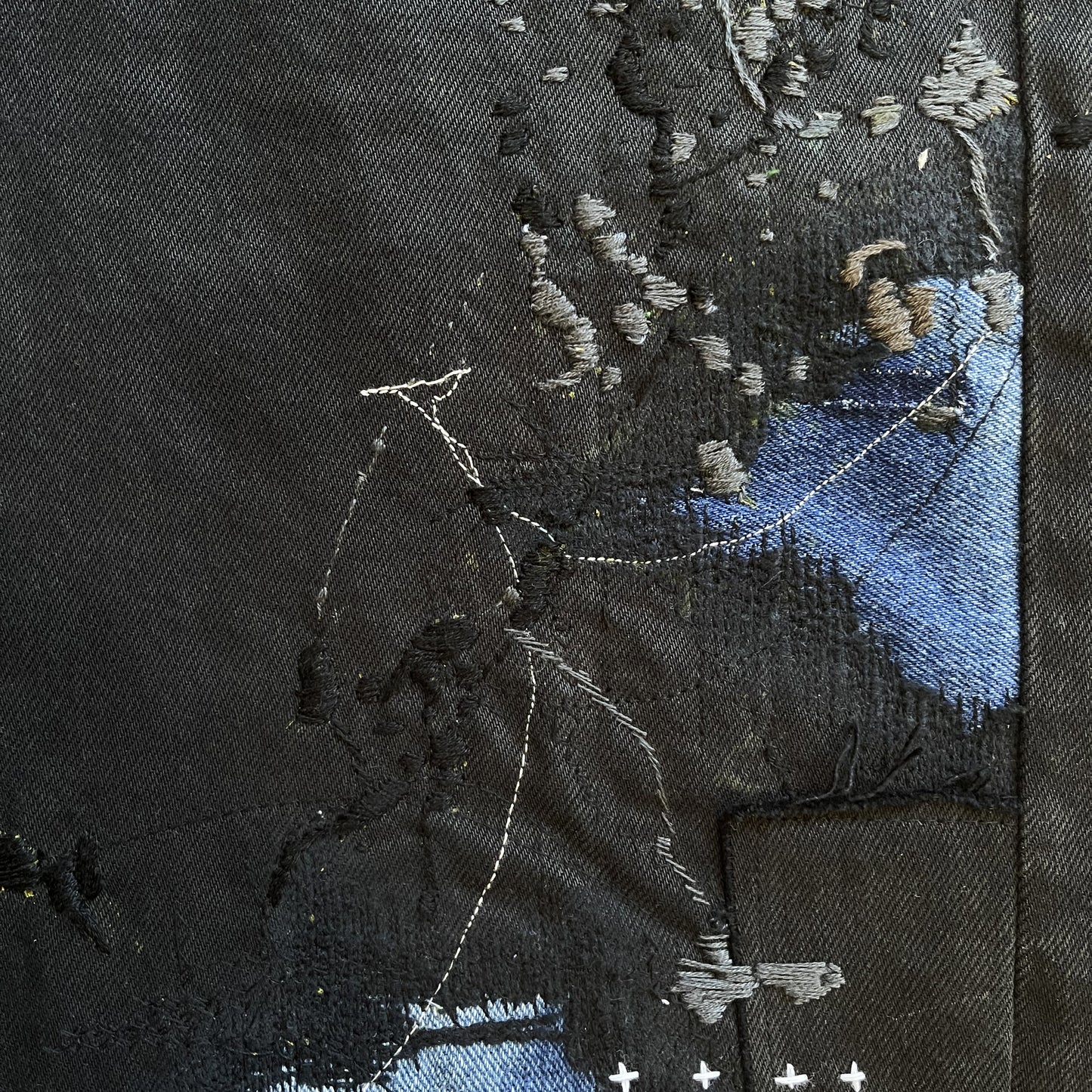 Boro Patchwork Sashiko Embroidered Jeans - W34"