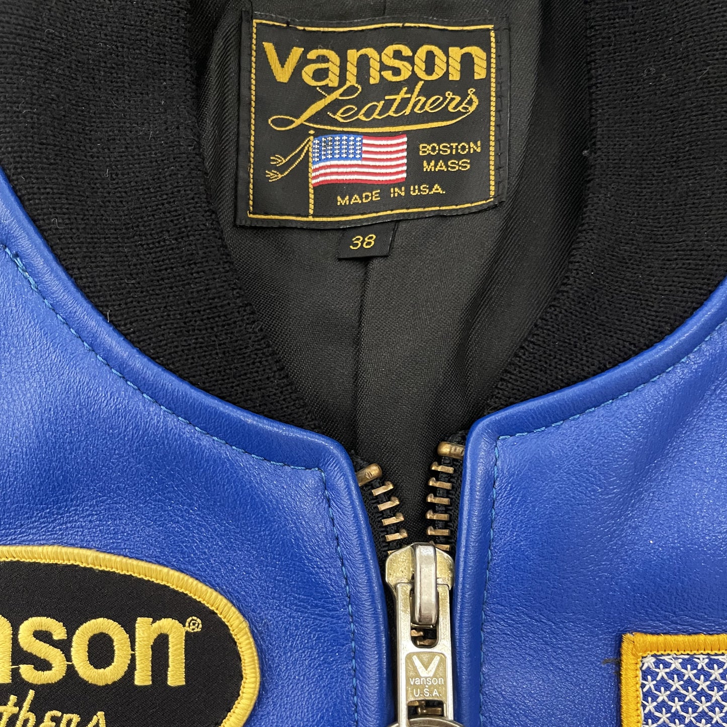 Vanson Leathers Race Team Leather Bomber Jacket - M