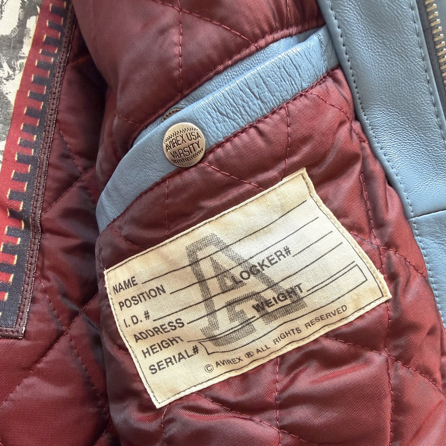 Avirex 'New York Long Island' Leather Varsity Jacket - L