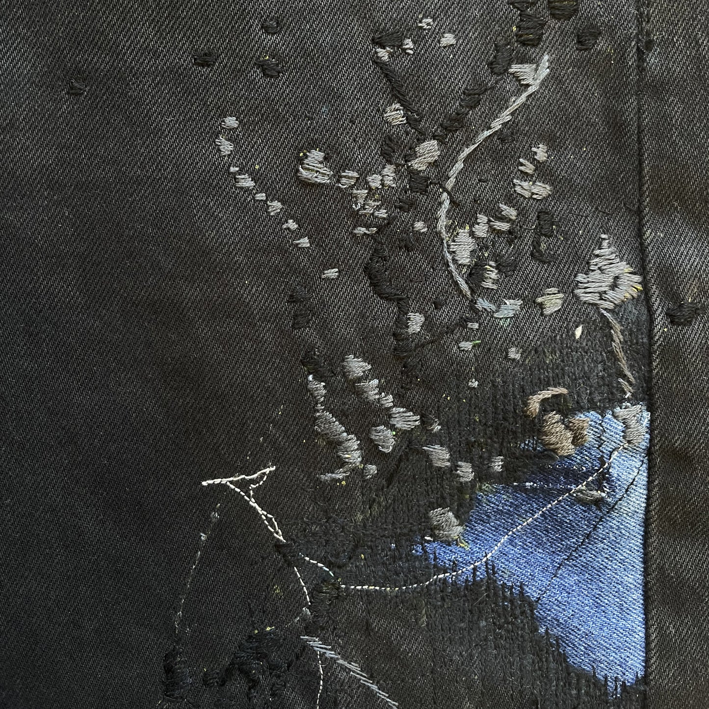 Boro Patchwork Sashiko Embroidered Jeans - W34"