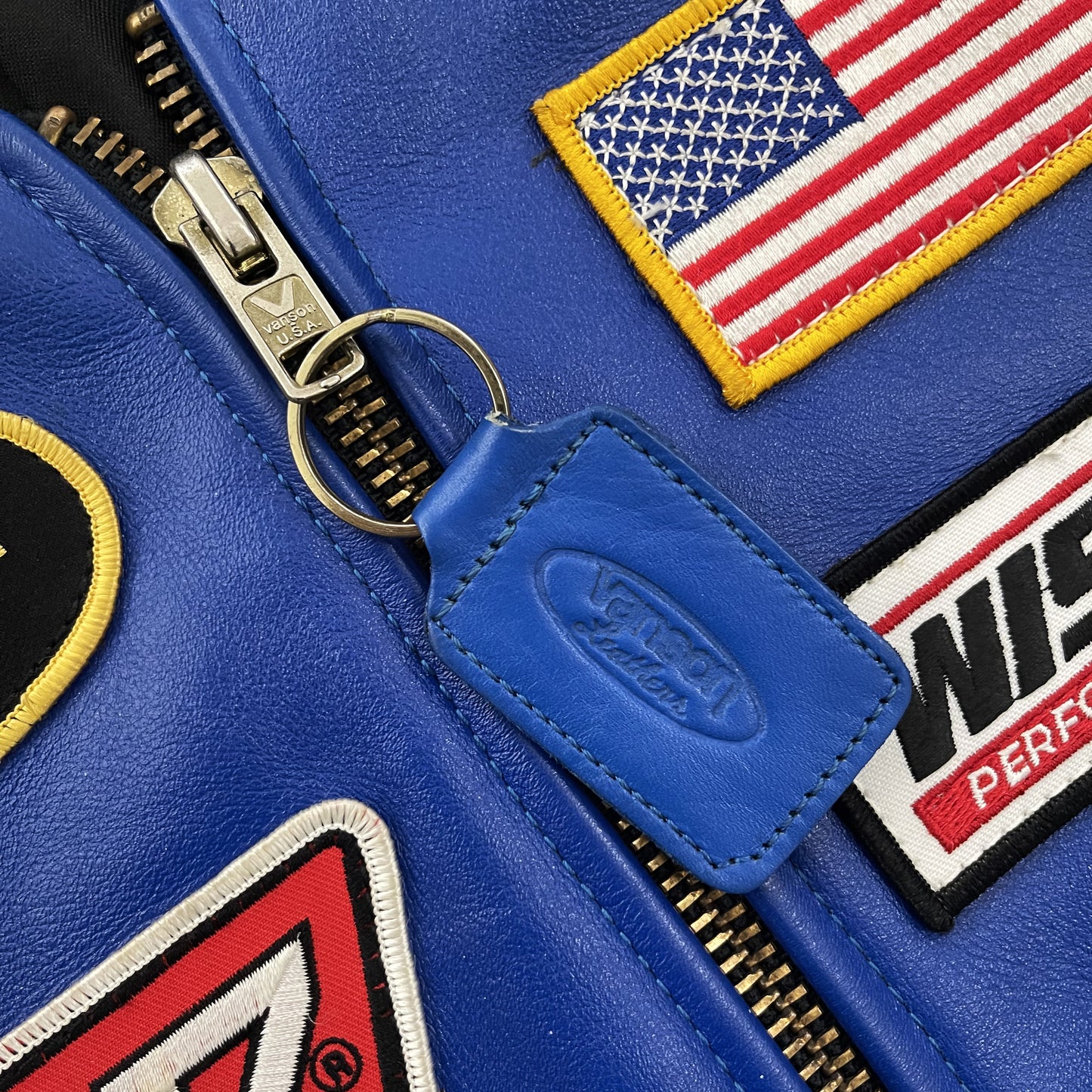 Vanson Leathers Race Team Leather Bomber Jacket - M