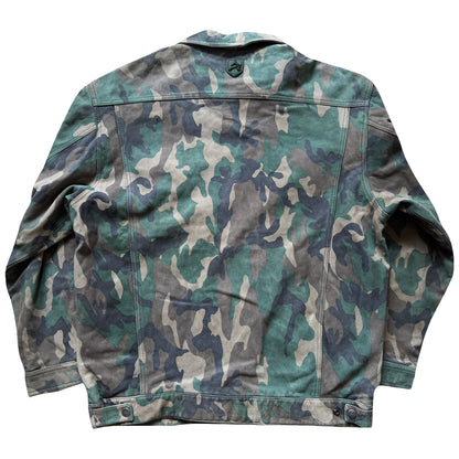 Avirex Camouflage Leather Trucker Jacket - XL