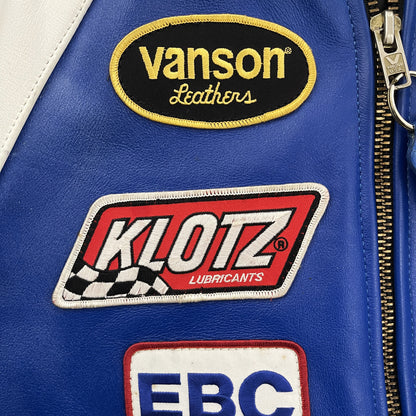 Vanson Leathers Race Team Leather Bomber Jacket - M