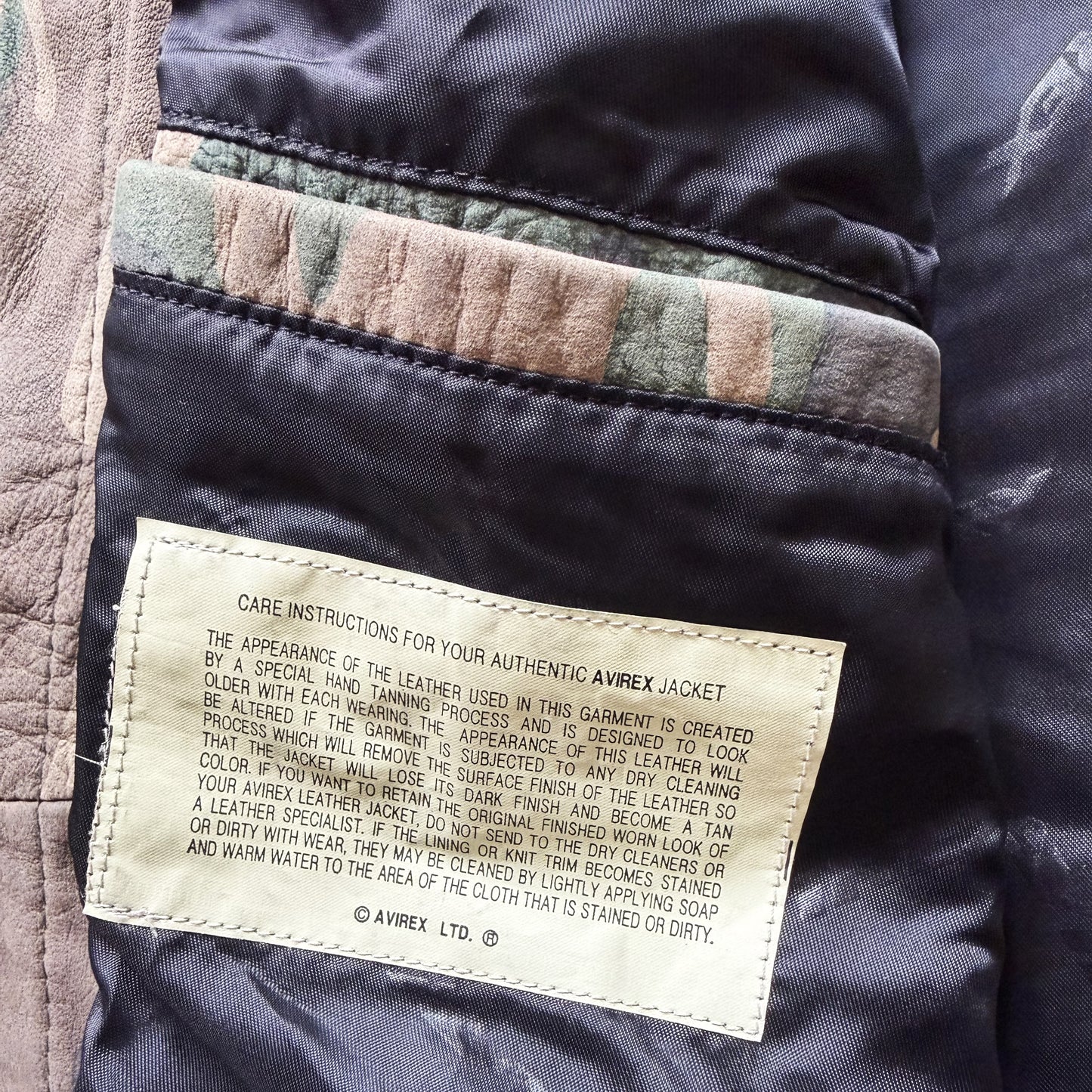 Avirex Camouflage Leather Trucker Jacket - XL