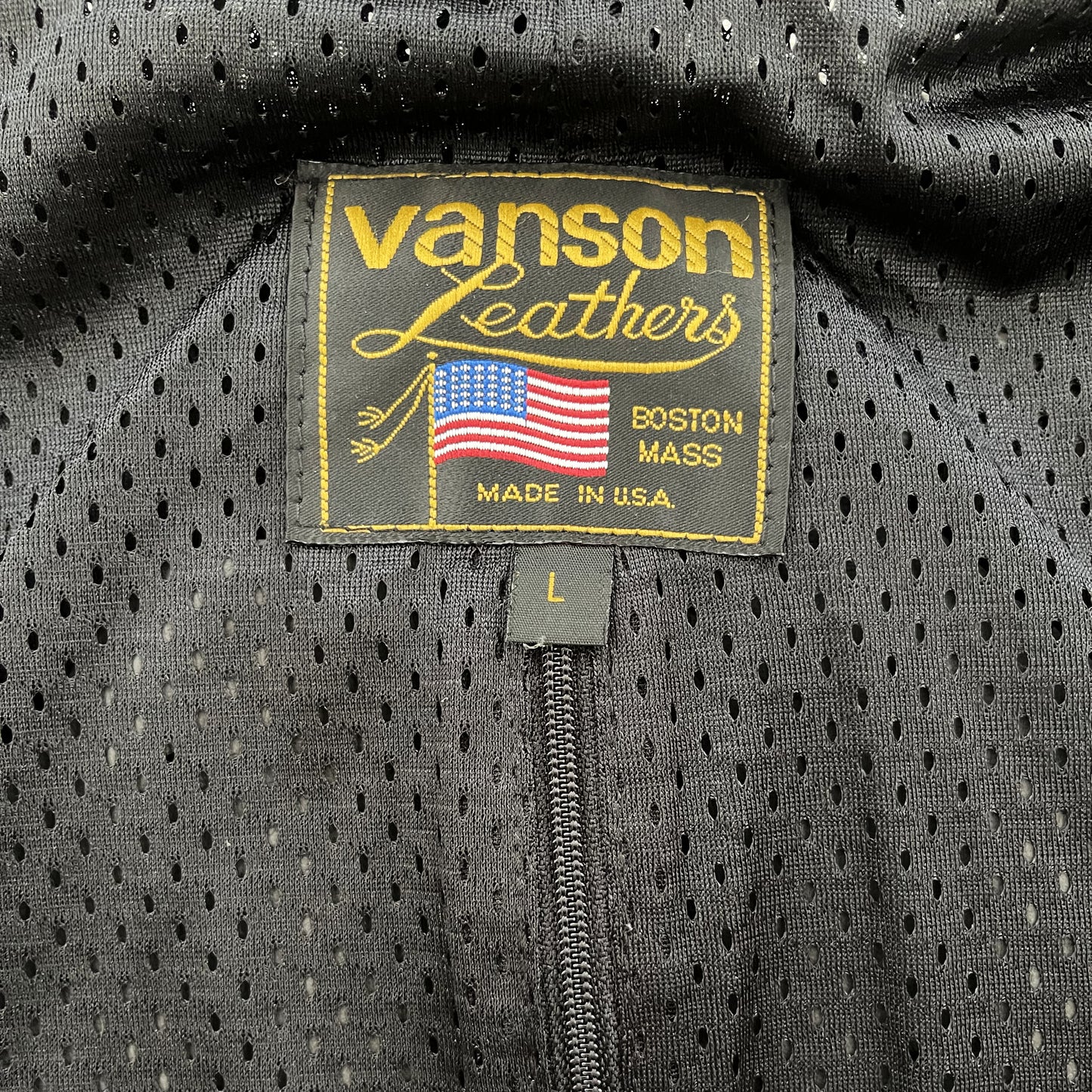 Vanson Leathers 'One Star' Mesh Motorcycle Racer Jacket - L