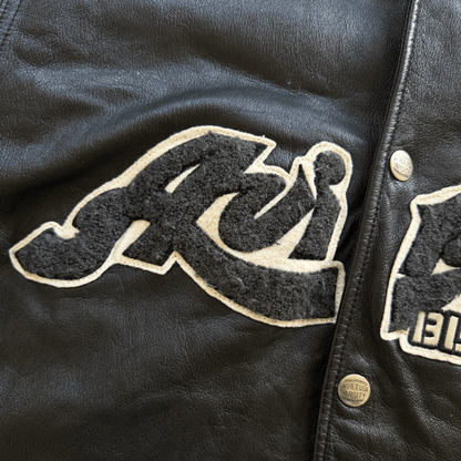 Avirex 'Black Aces' Leather Varsity Jacket - XL