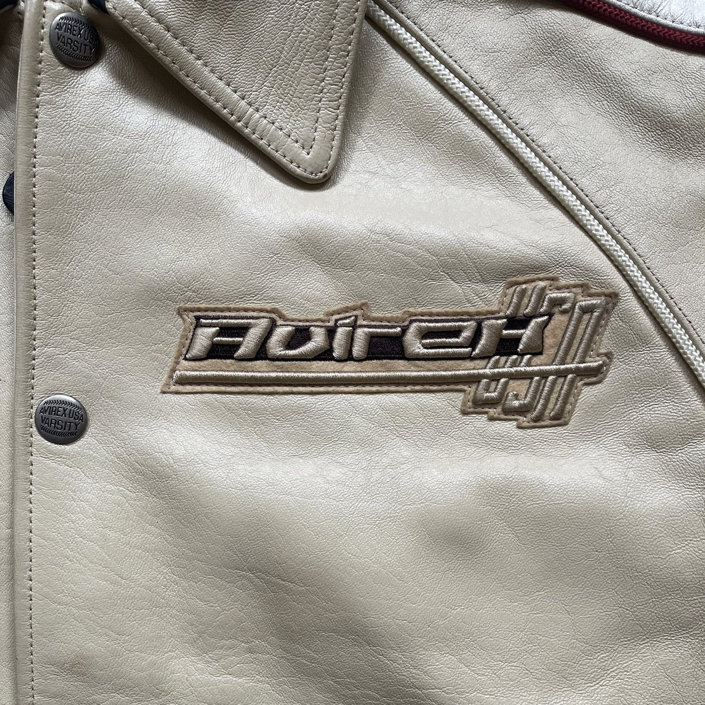 Avirex USA Leather Varsity Jacket - L / XL