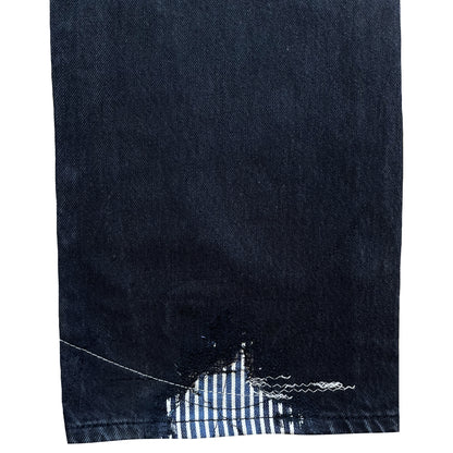 Boro Patchwork Sashiko Embroidered Jeans - W34"