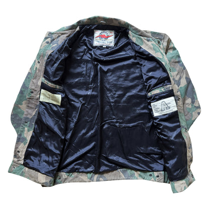 Avirex Camouflage Leather Trucker Jacket - XL
