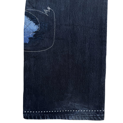 Boro Patchwork Sashiko Embroidered Jeans - W34"