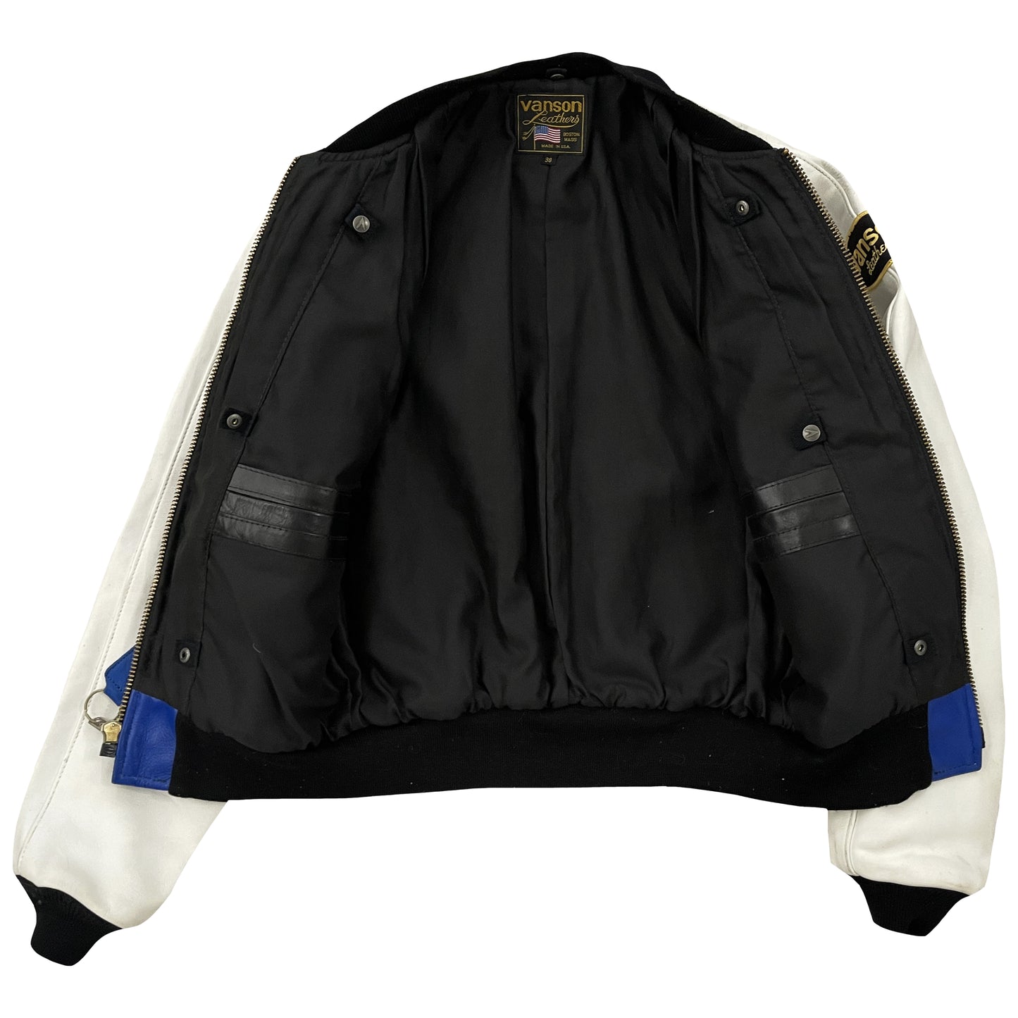 Vanson Leathers Race Team Leather Bomber Jacket - M