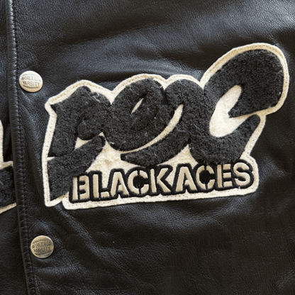 Avirex 'Black Aces' Leather Varsity Jacket - XL