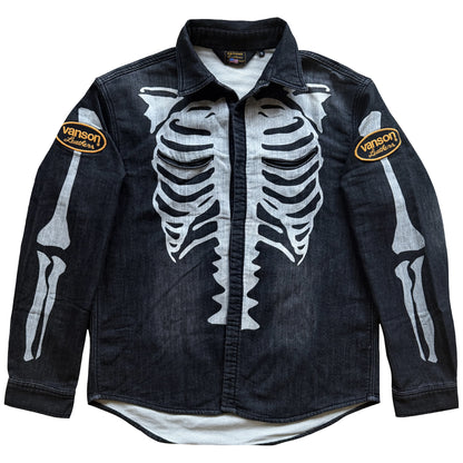 Vanson Leathers Skeleton Denim Shirt - L