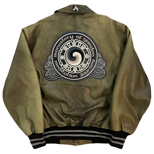 Avirex 'Meditation Journey' Leather Varsity Jacket - XL