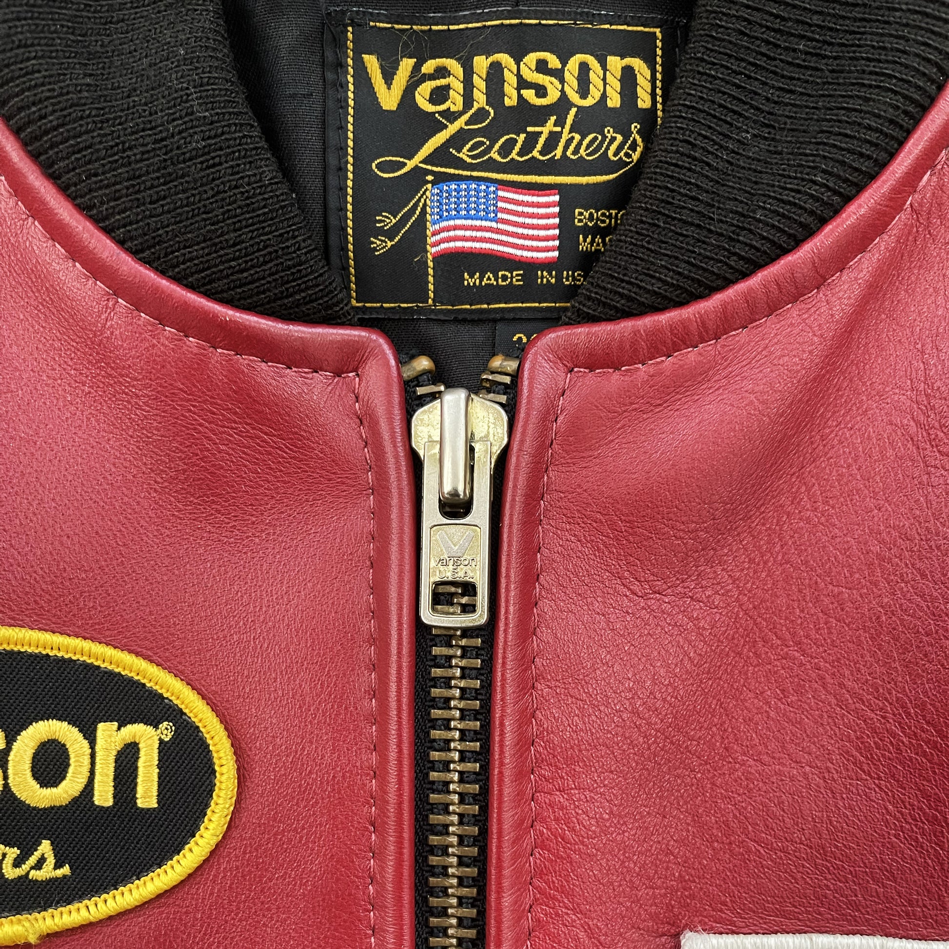 Vanson Leathers Race Team Leather Bomber Jacket