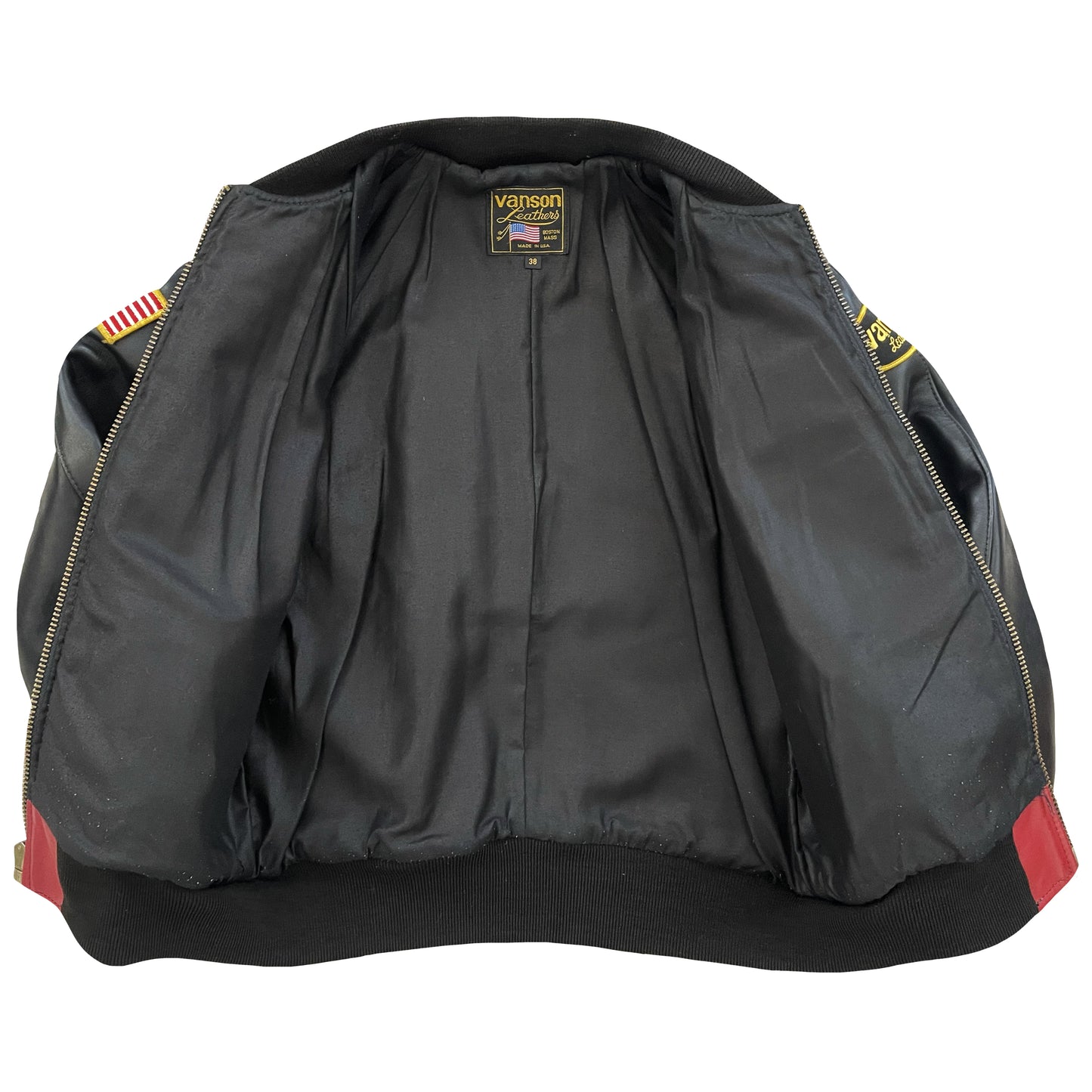 Vanson Leathers Race Team Leather Bomber Jacket