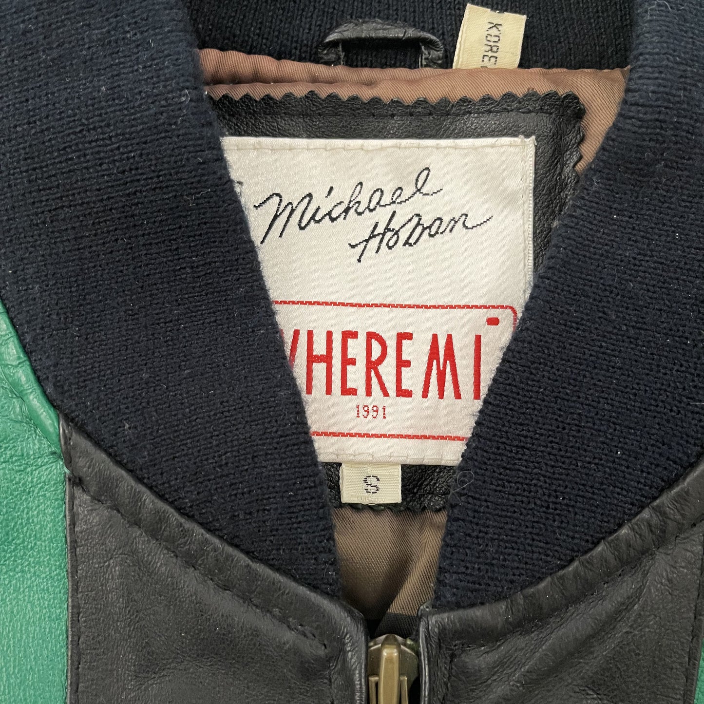 Michael Hoban WHEREMI 1991 Rasta Leather Jacket - S