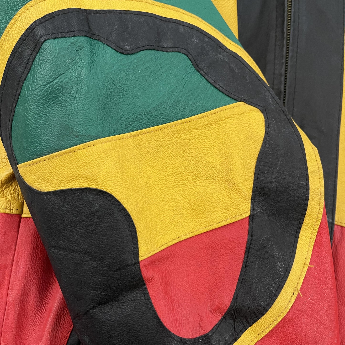 Michael Hoban WHEREMI 1991 Rasta Leather Jacket - S