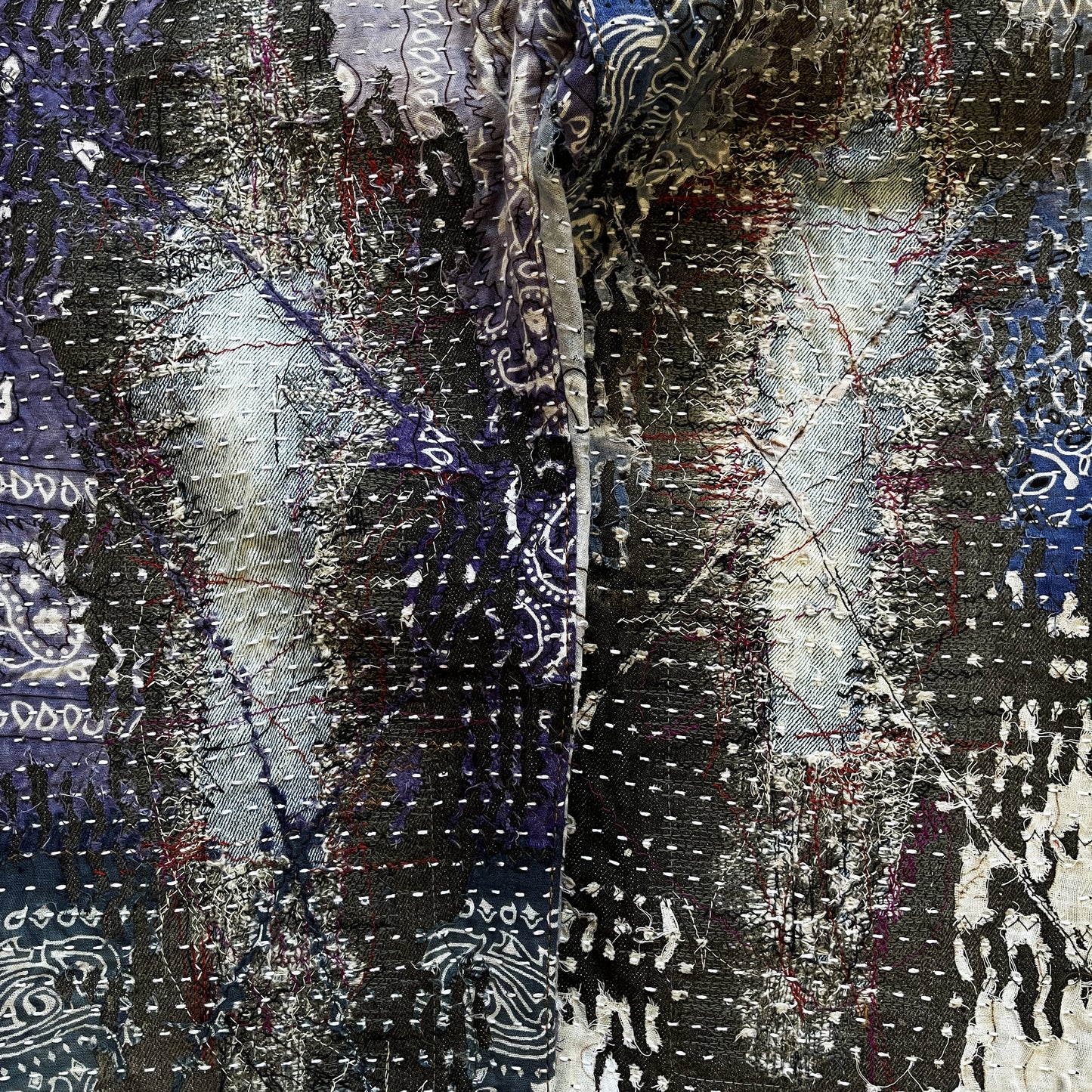 Boro Patchwork Sashiko Distressed Jeans - W32"