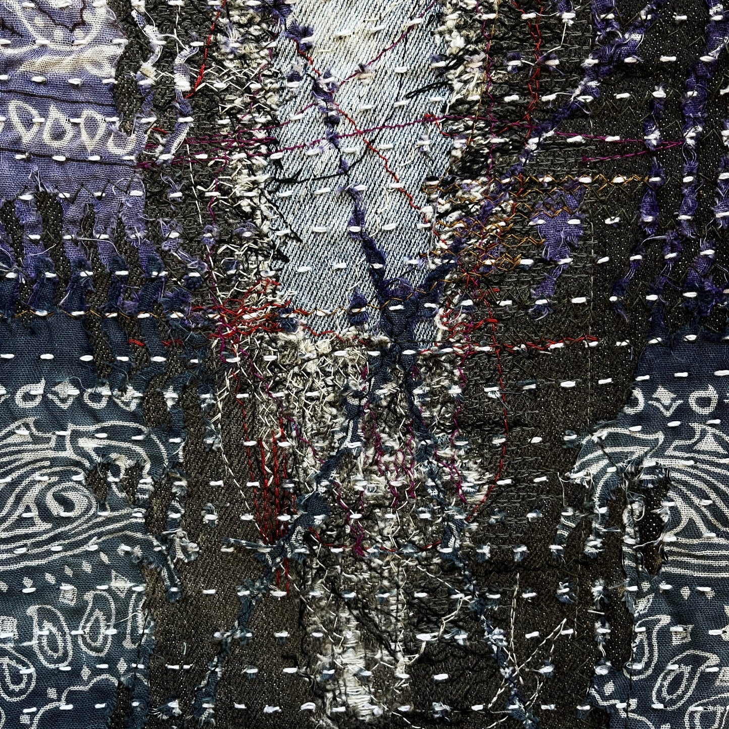 Boro Patchwork Sashiko Distressed Jeans - W32"