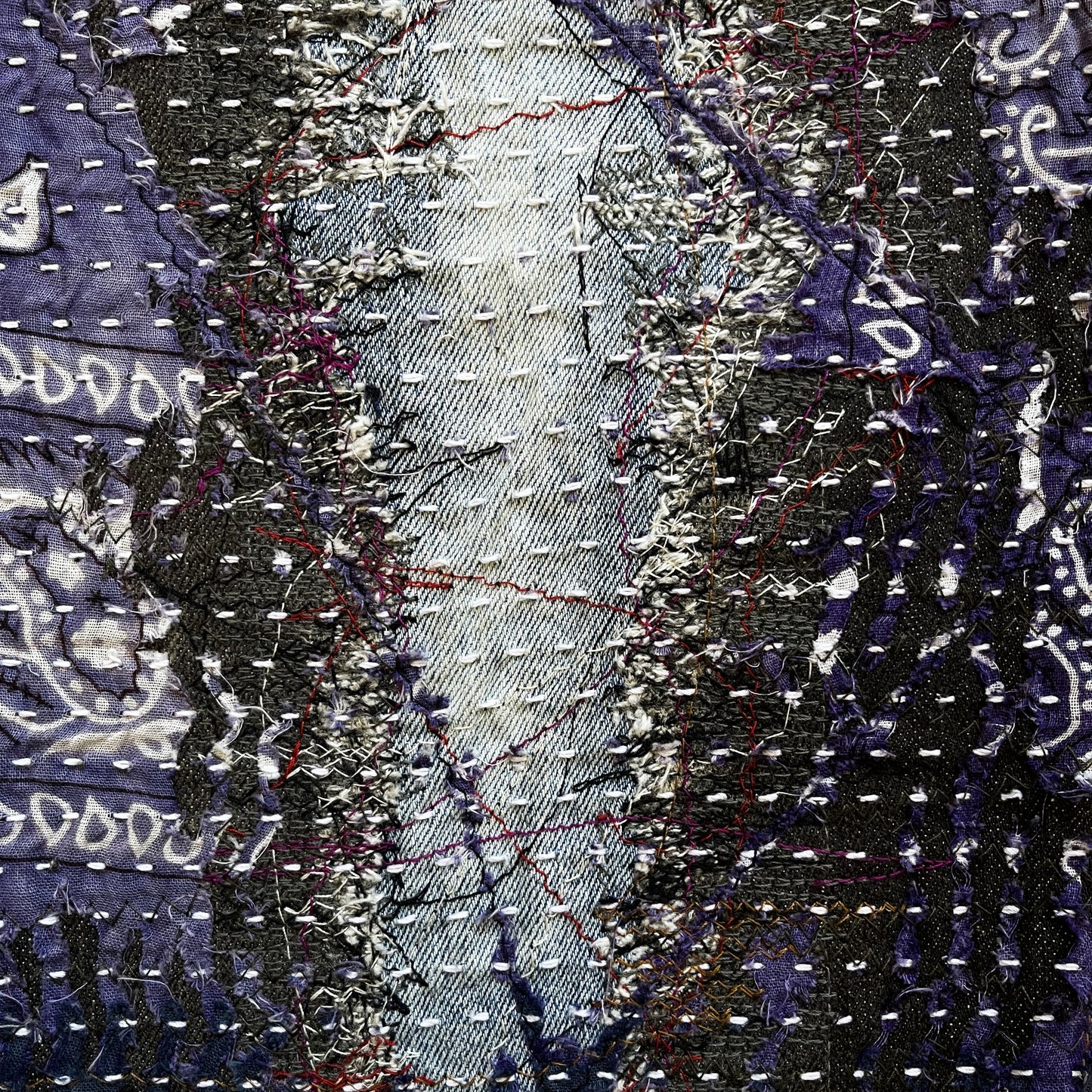 Boro Patchwork Sashiko Distressed Jeans - W32"