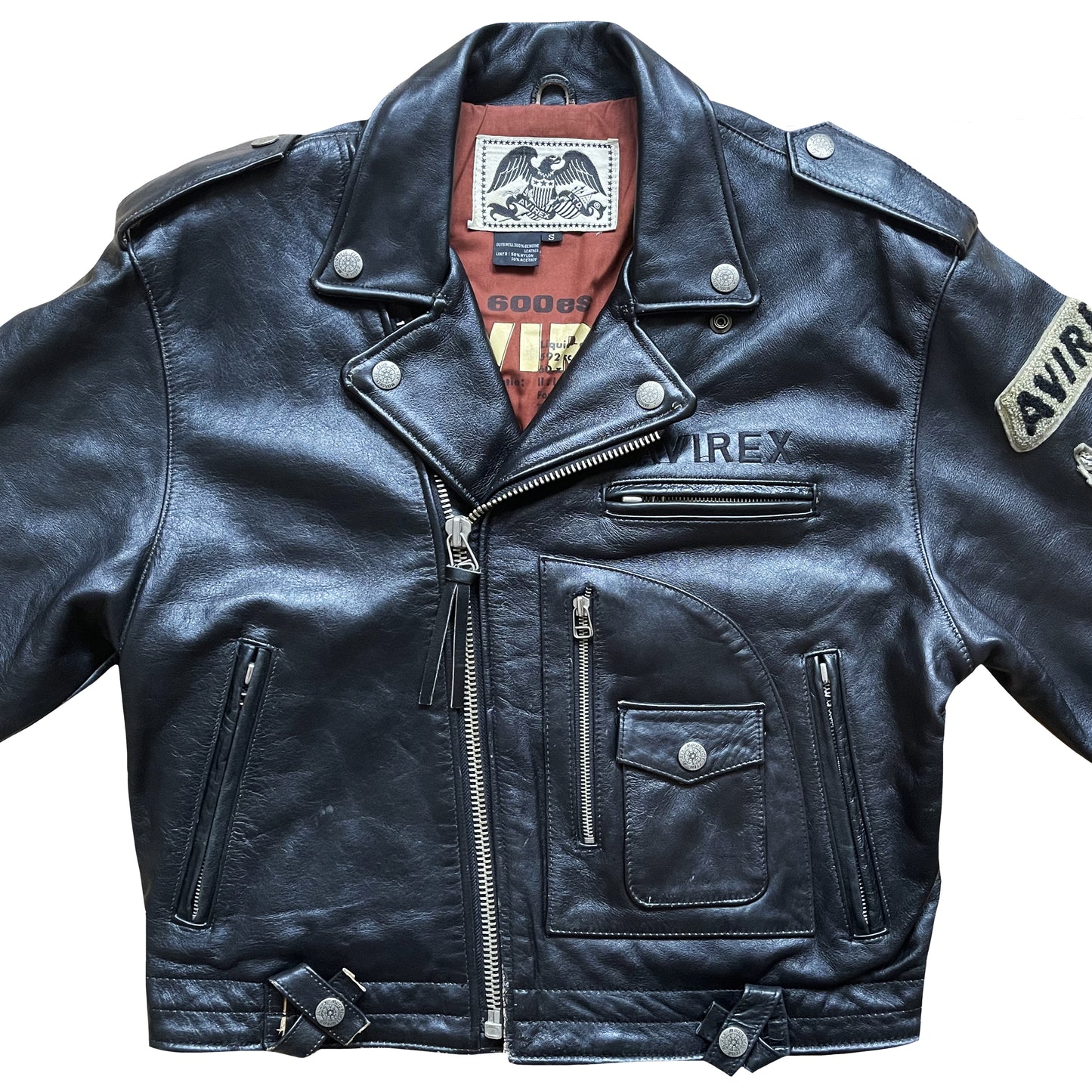 Avirex 'Daytona to LA' Leather Biker Jacket - S