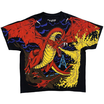 Liquid Blue Dark Fantasy Firing Dragon T-Shirt
