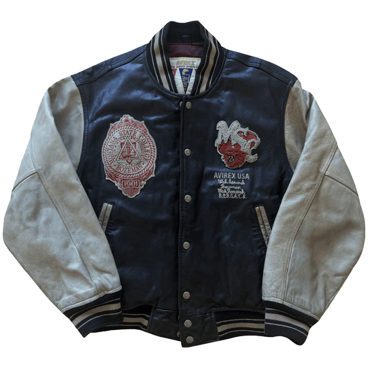Avirex Bobcats Leather Varsity Jacket - S