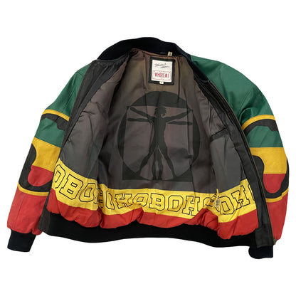 Michael Hoban WHEREMI 1991 Rasta Leather Jacket - S