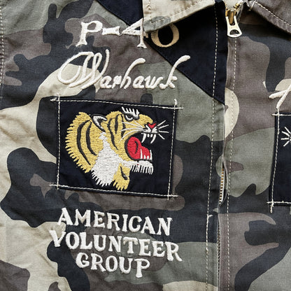 Avirex US 'Flying Tigers' Camo Military Jacket - S