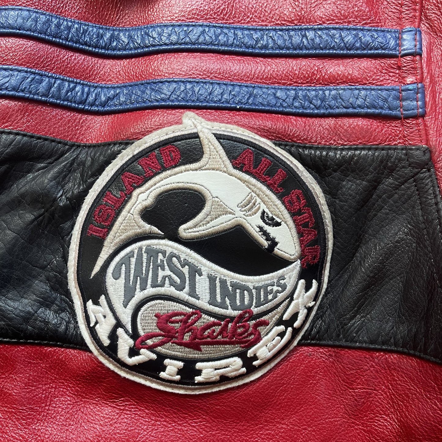 Avirex 'West Indies Sharks' Leather Varsity Jacket - XL