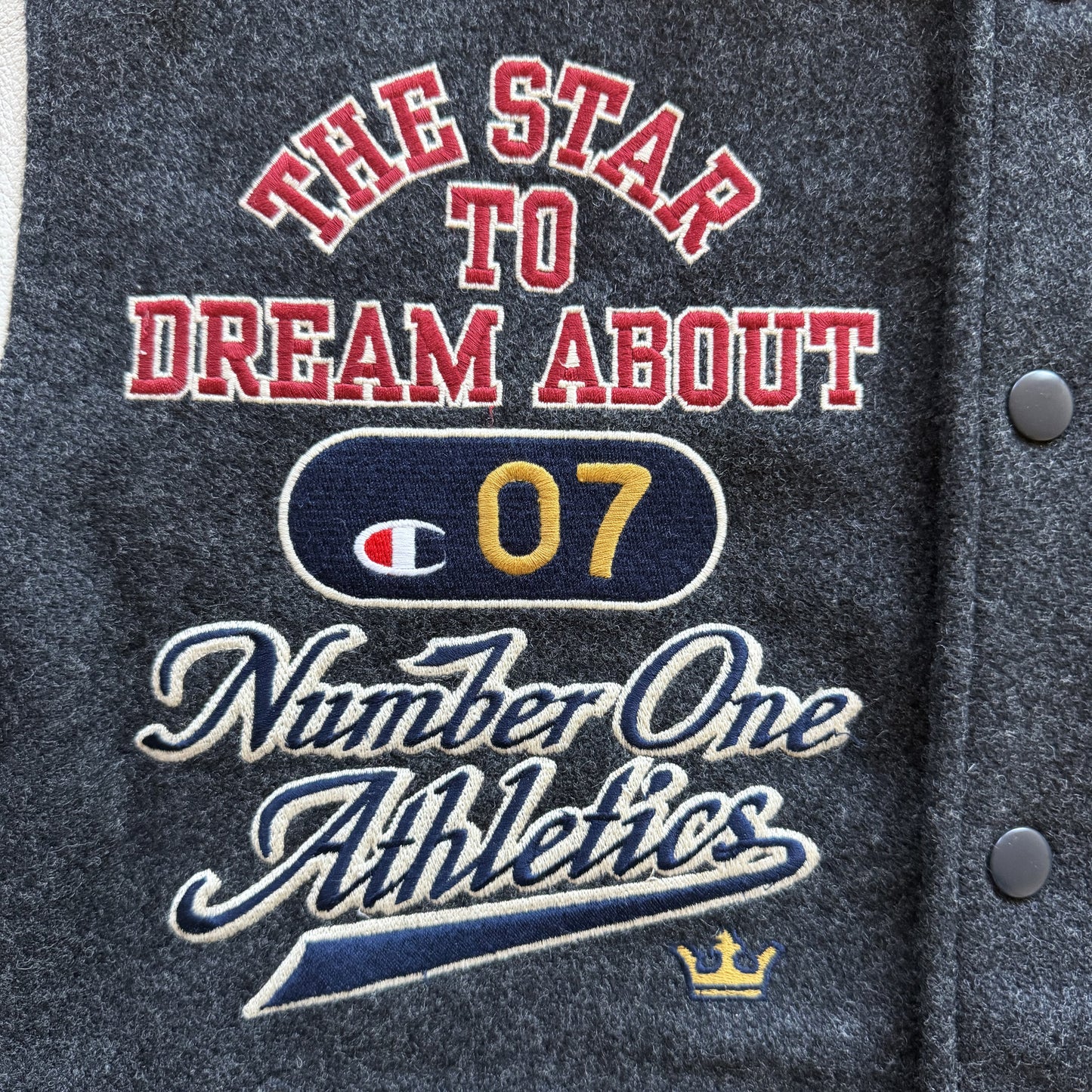 Champion 'Fair and Square Champion' Varsity Jacket - M