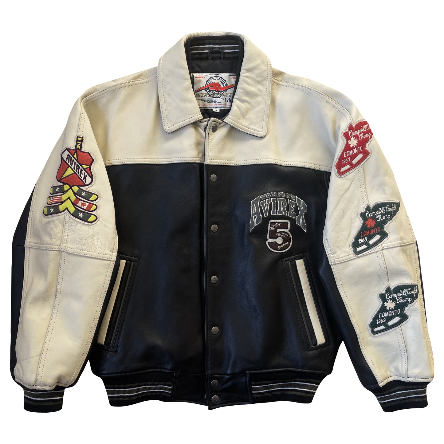 Avirex Wild Bears Leather Varsity Jacket 
